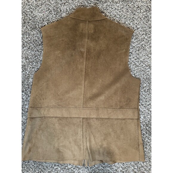 Lauren by Ralph Lauren Dry Goods Supply Co. Faux Suede Full Zip Vest Women Sz L - Picture 6 of 7